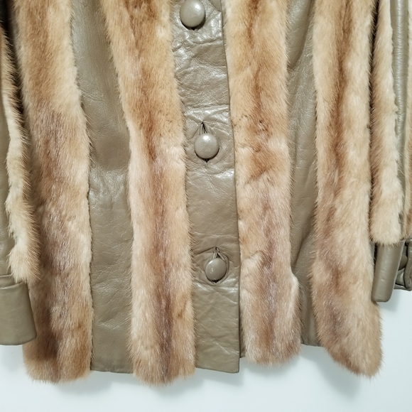 Vintage Leather Mink Fur COAT Furs Jacket. - Picture 3 of 8